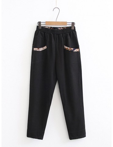 Casual Elastic Waist Pants for Women