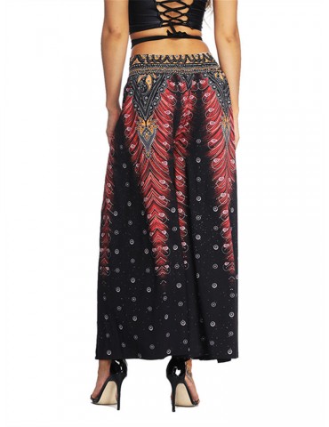 Boho Print Inregular Wide Leg Yoga Pants