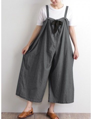 Harem Wide Legs Oversize Solid Color Bib Cargo Jumpsuit