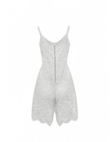 Women White Sling Lace Cami Rompers